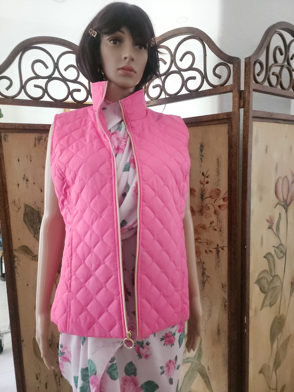 BLACK RIVET | Quilted Pink Women's Vest Jacket